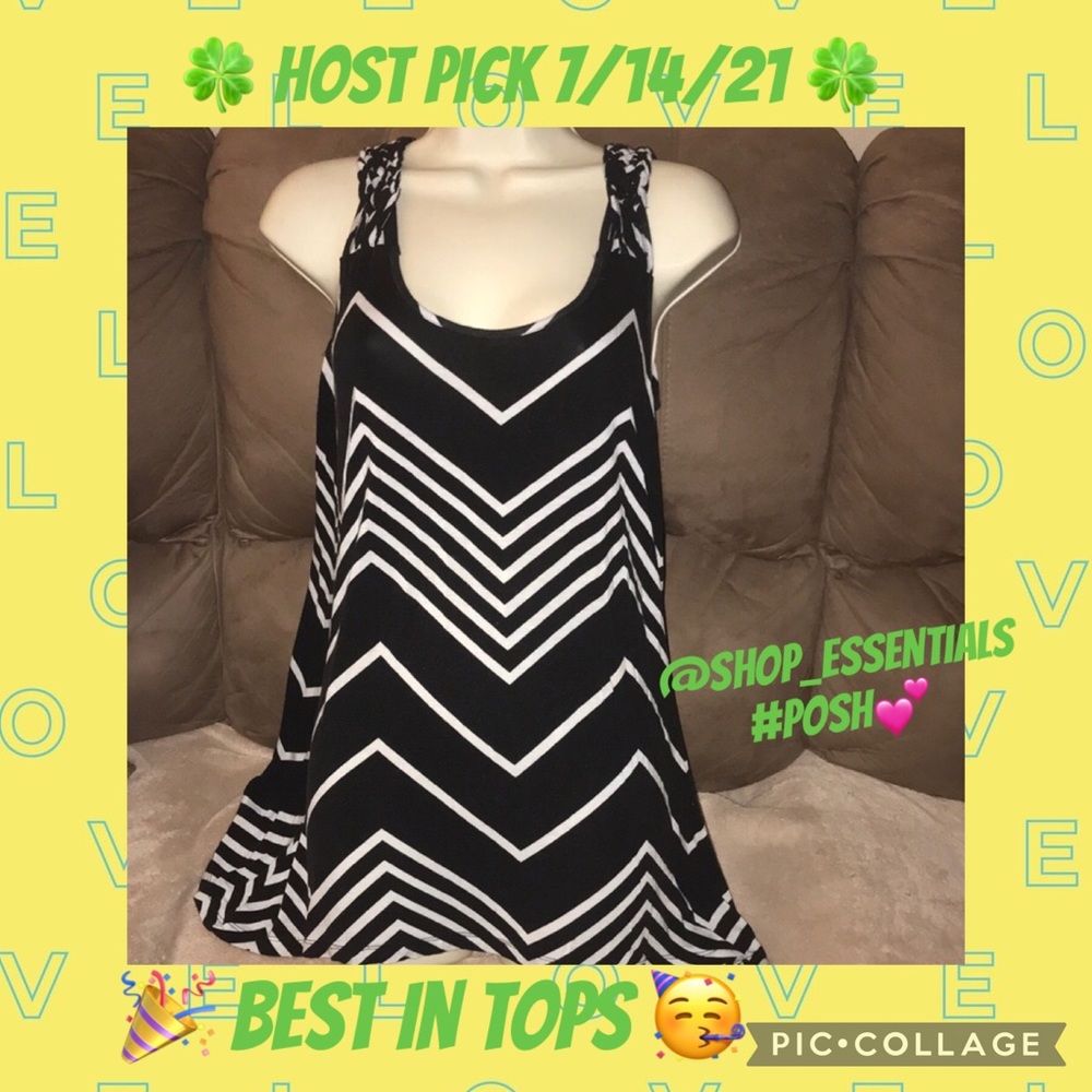 Dressbarn medium black and white tank 💕